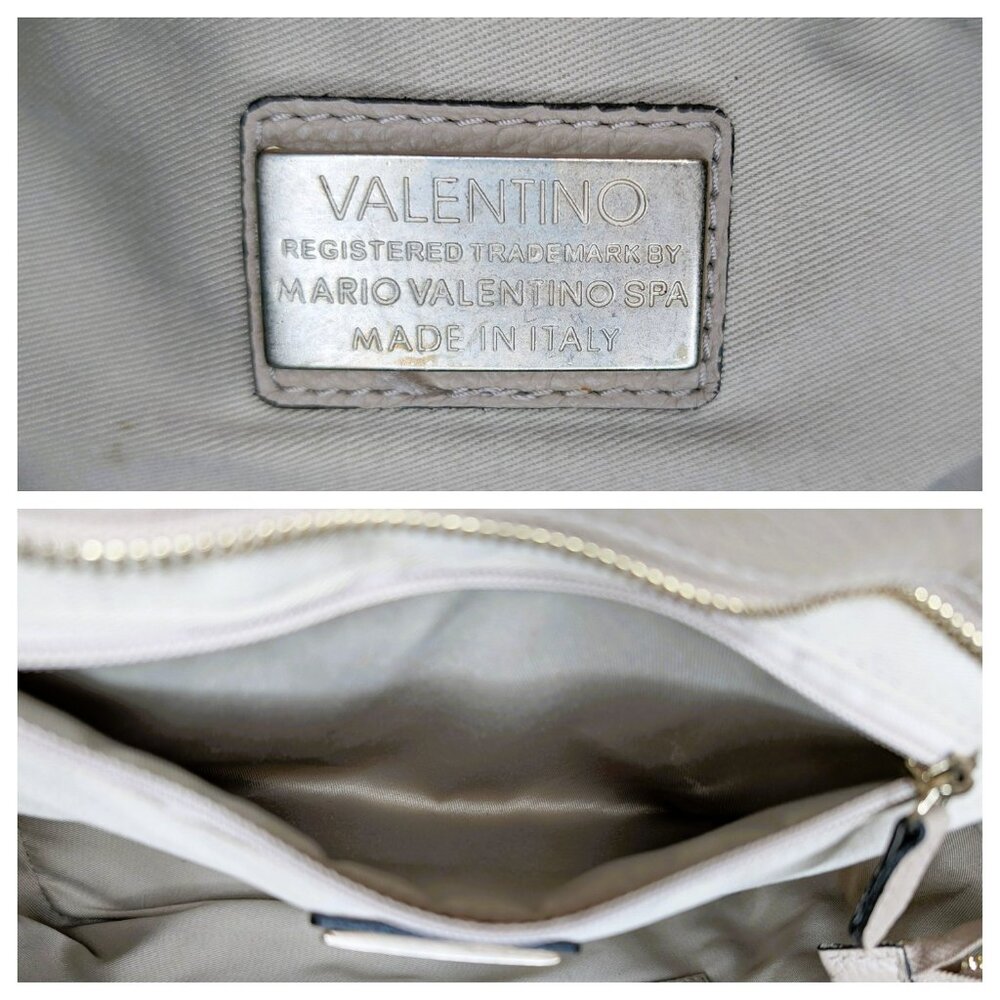 Valentino By Mario Valentino Camilla Taupe Leather Satchel w/ Strap - Picture 8 of 9